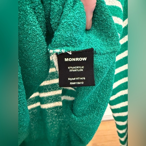 Monrow Boucle Knit Striped Sweater - Picture 9 of 12